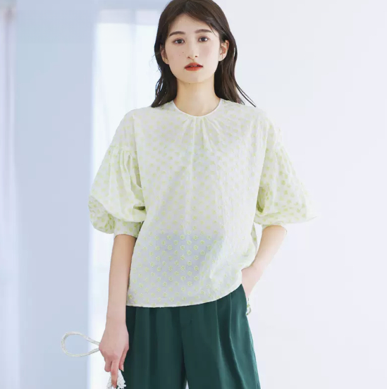 夏新款日系甜美碎花灯笼袖宽松衬衫上衣女